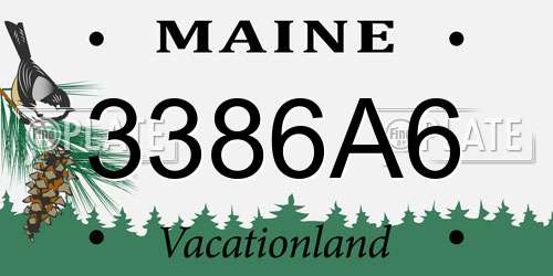 3386A6 Maine License Plate