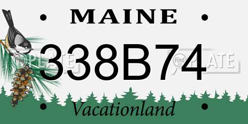 338B74 Maine License Plate