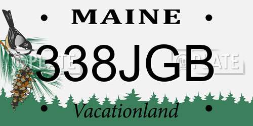 338JGB Maine License Plate
