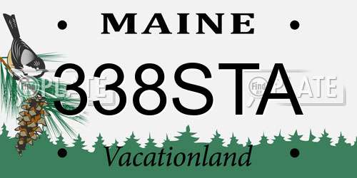 338STA Maine License Plate