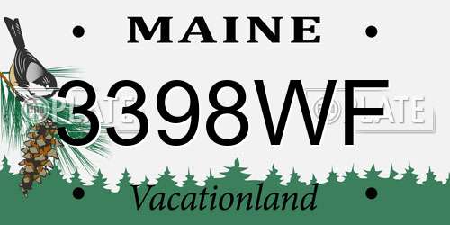 3398WF Maine License Plate