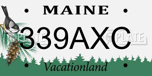 339AXC Maine License Plate