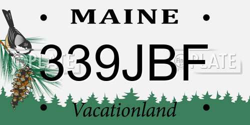 339JBF Maine License Plate