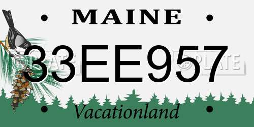33EE957 Maine License Plate