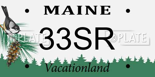 33SR Maine License Plate