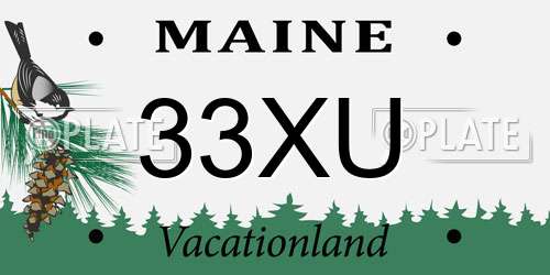 33XU Maine License Plate