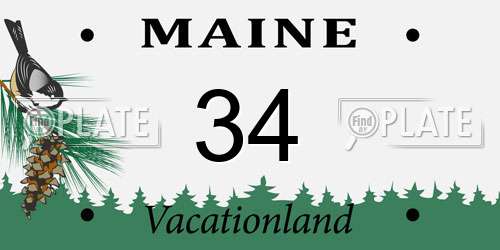 34 Maine License Plate