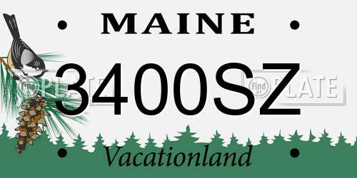 3400SZ Maine License Plate
