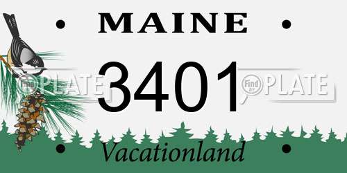 3401 Maine License Plate