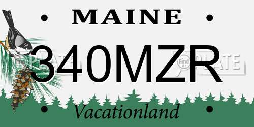 340MZR Maine License Plate