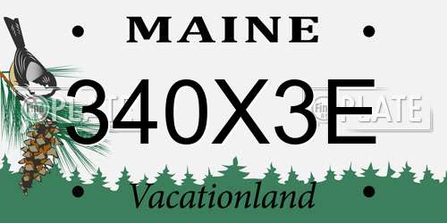 340X3E Maine License Plate
