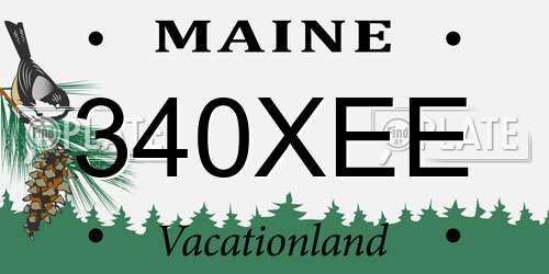 340XEE Maine License Plate