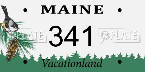 341 Maine License Plate