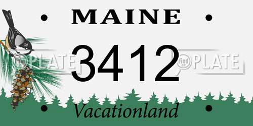 3412 Maine License Plate