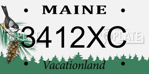 3412XC Maine License Plate