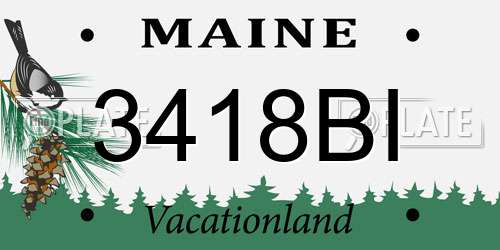 3418BI Maine License Plate
