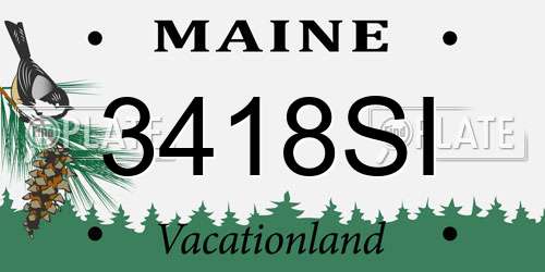 3418SI Maine License Plate