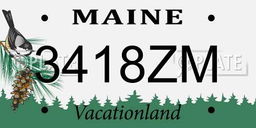 3418ZM Maine License Plate