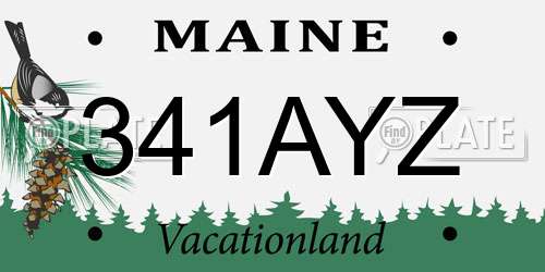 341AYZ Maine License Plate
