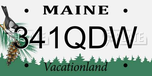 341QDW Maine License Plate
