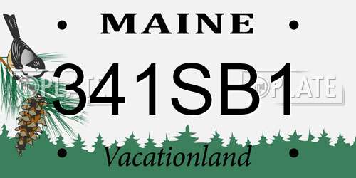 341SB1 Maine License Plate