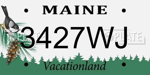 3427WJ Maine License Plate