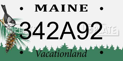 342A92 Maine License Plate