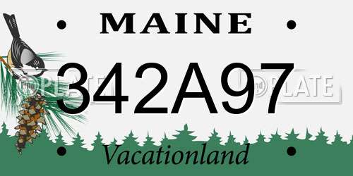 342A97 Maine License Plate