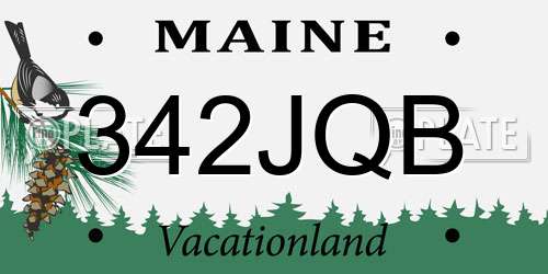 342JQB Maine License Plate