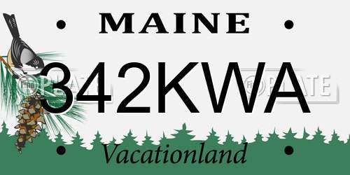 342KWA Maine License Plate