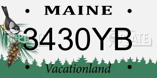 3430YB Maine License Plate