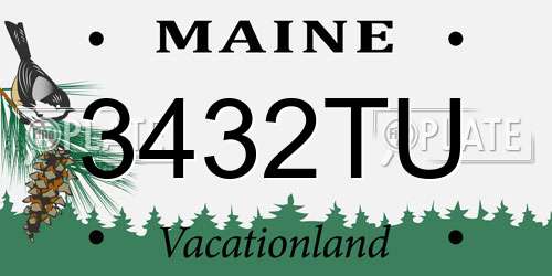 3432TU Maine License Plate