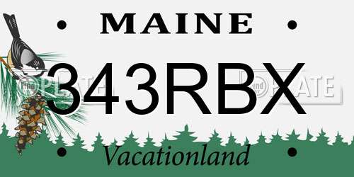 343RBX Maine License Plate