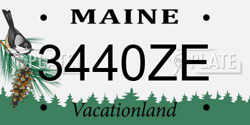 3440ZE Maine License Plate