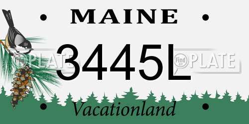 3445L Maine License Plate