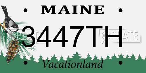 3447TH Maine License Plate
