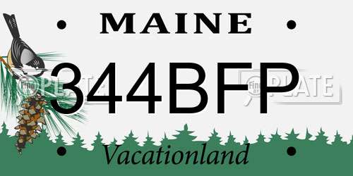 344BFP Maine License Plate