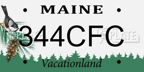 344CFC Maine License Plate