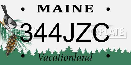 344JZC Maine License Plate