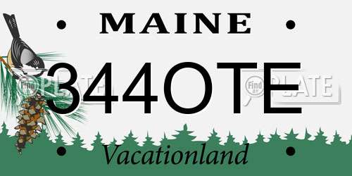 344OTE Maine License Plate