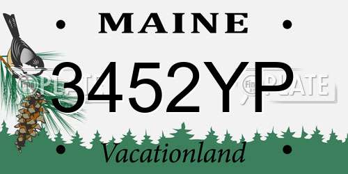 3452YP Maine License Plate