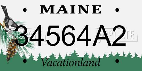 34564A2 Maine License Plate