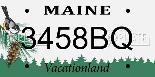 3458BQ Maine License Plate