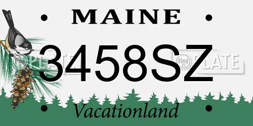 3458SZ Maine License Plate