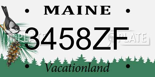 3458ZF Maine License Plate
