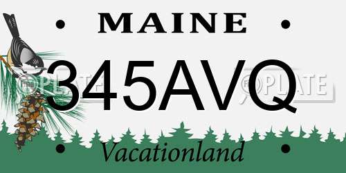 345AVQ Maine License Plate