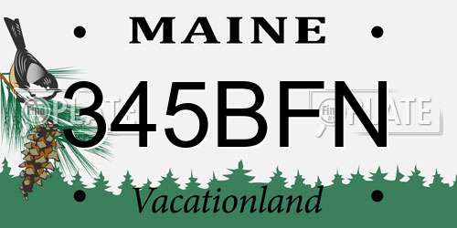 345BFN Maine License Plate