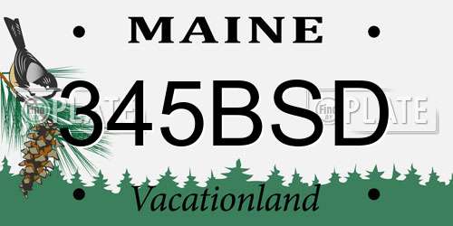 345BSD Maine License Plate