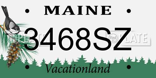 3468SZ Maine License Plate
