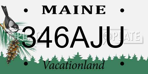 346AJU Maine License Plate